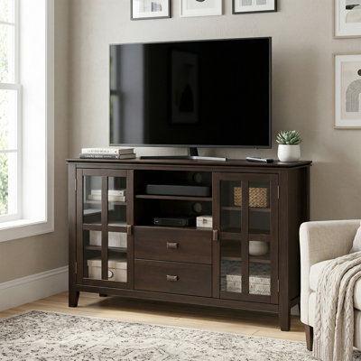 Meuble télé haut en bois massif Artisan