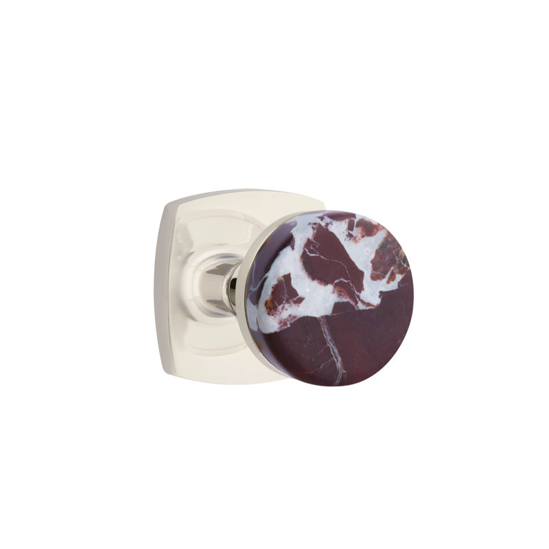 Mortaise intérieure Select Select avec rosette urbaine moderne et tige conique, bouton Rosso Levanto (LH)