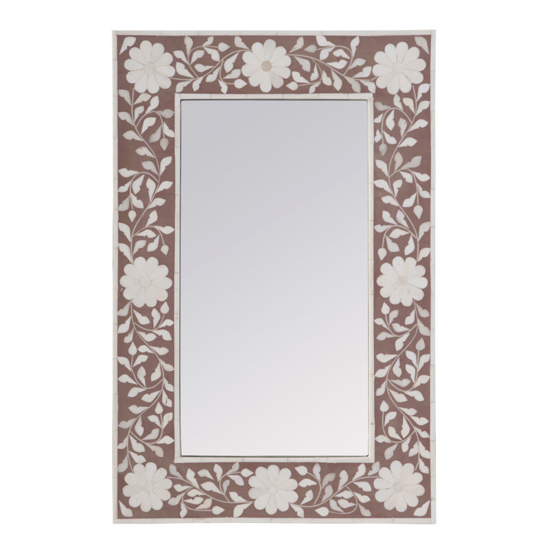 Vivienne Bone Inlay Wall Mirrored, Brown