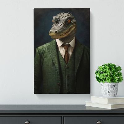 Crocodile In A Suit No.2 - No Frame Print