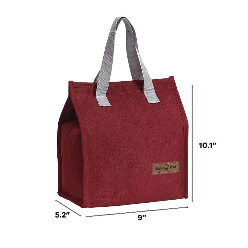 Lunch Bags For Women Men, Reusable Insulated Leakproof Lunch Box Tote Bag, Red