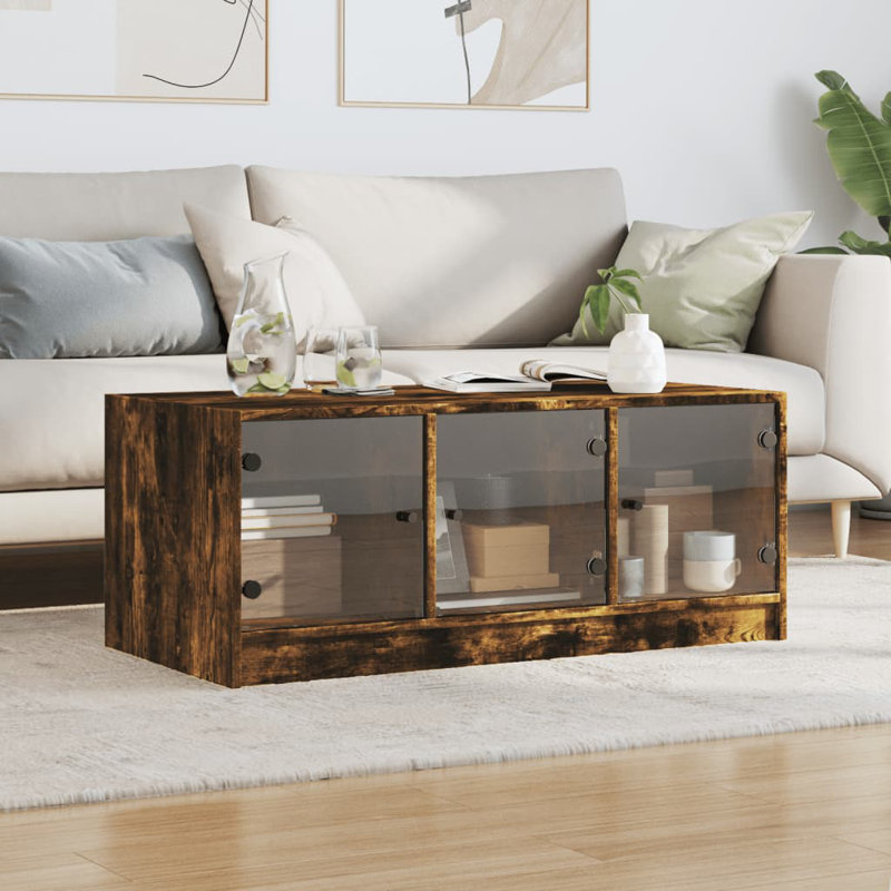 Matasha Coffee Table with Storage, Smoked Oak