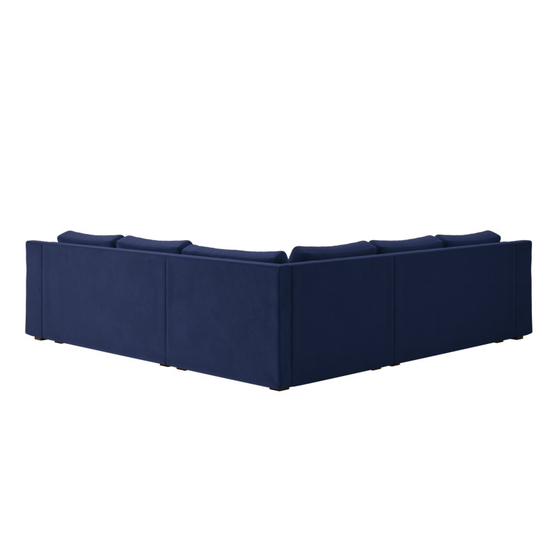 Elevate 99" Corner Sectional, Indigo Recycled Velvet