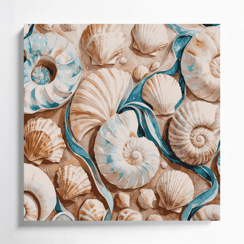 Art mural sur toile Coastal Shell, H 32 po x l 32 po