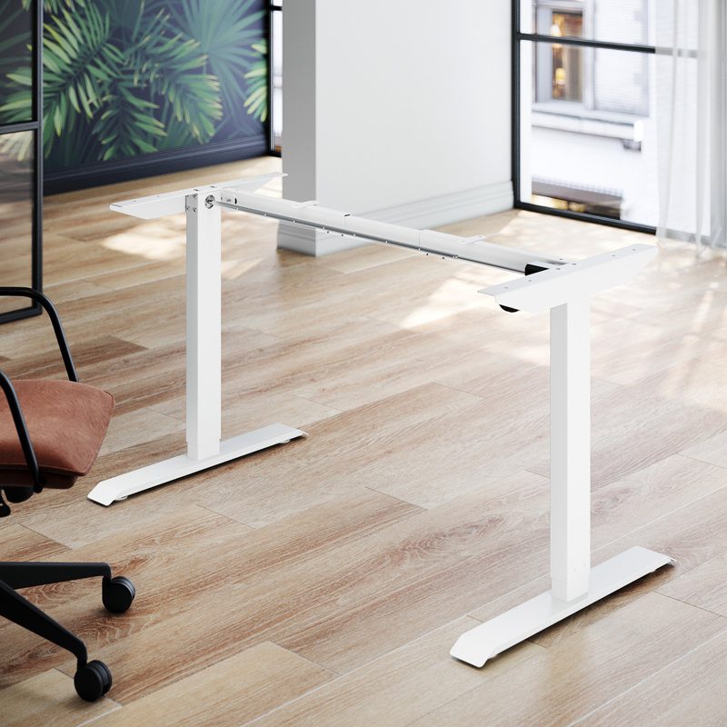 42cm, Electric Lift Desk Frame with Anti-Collision and Three Memory Functions, White