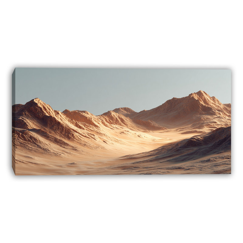 Art mural sur toile Sunlit Desert Valley, H 24 po x l 48 po x P 1,5 po