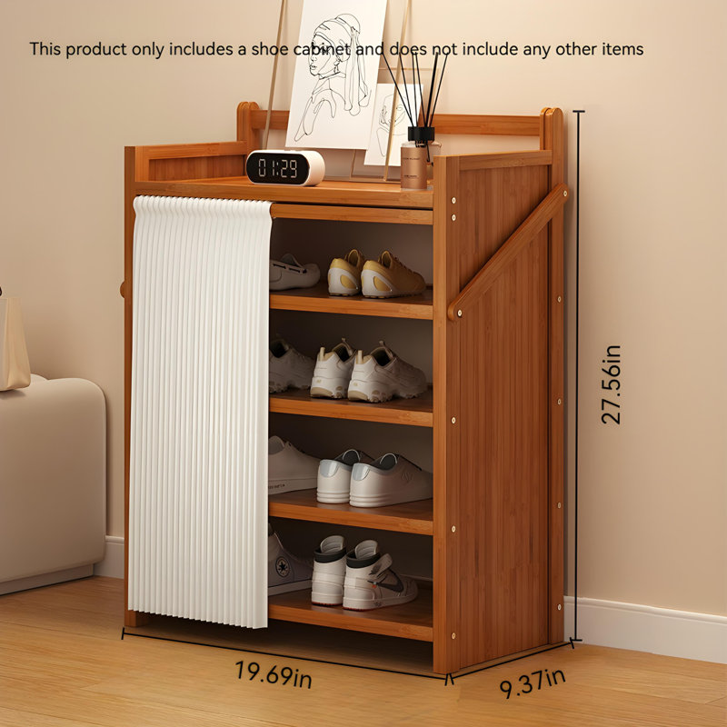 Multi-Layer Foldable Bamboo Shoe Rack - Space-Saving Entryway Storage Organizer