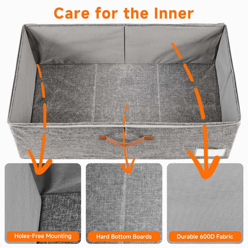 Boîte de rangement sous le lit de 6 pouces avec roulettes, 2 bacs de rangement pour chaussures avec couvercle transparent, panier de rangement sous le lit, gris