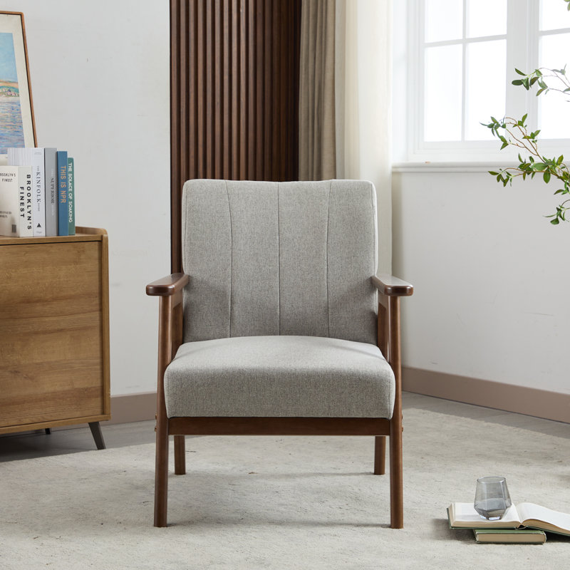 Fauteuil de 25,6 po Chisara, Lin gris clair Irma
