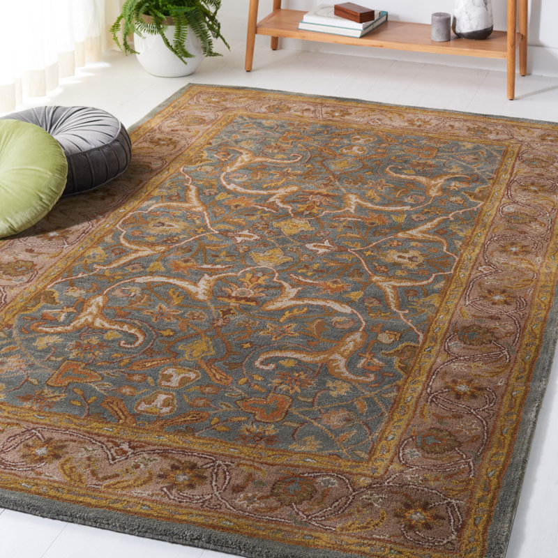 Cranmore Hand Tufted Wool/Cotton/Latex Oriental Rug in Blue/Beige, Rectangle 11' x 17'