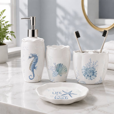 4 Pcs Beach Bathroom Accessories