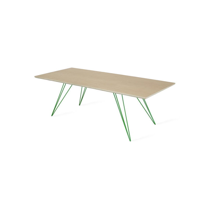 Williams Coffee Table, Green, 18" H x 54" L x 23" W, Maple