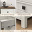 Table de chevet de 18 po L avec station de recharge et prises électriques, table d'appoint de style ferme avec 3 tiroirs (ensemble de 2)-1331947615-1331947609