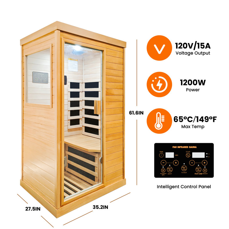 Hemlock Single-person Infrared Sauna Room