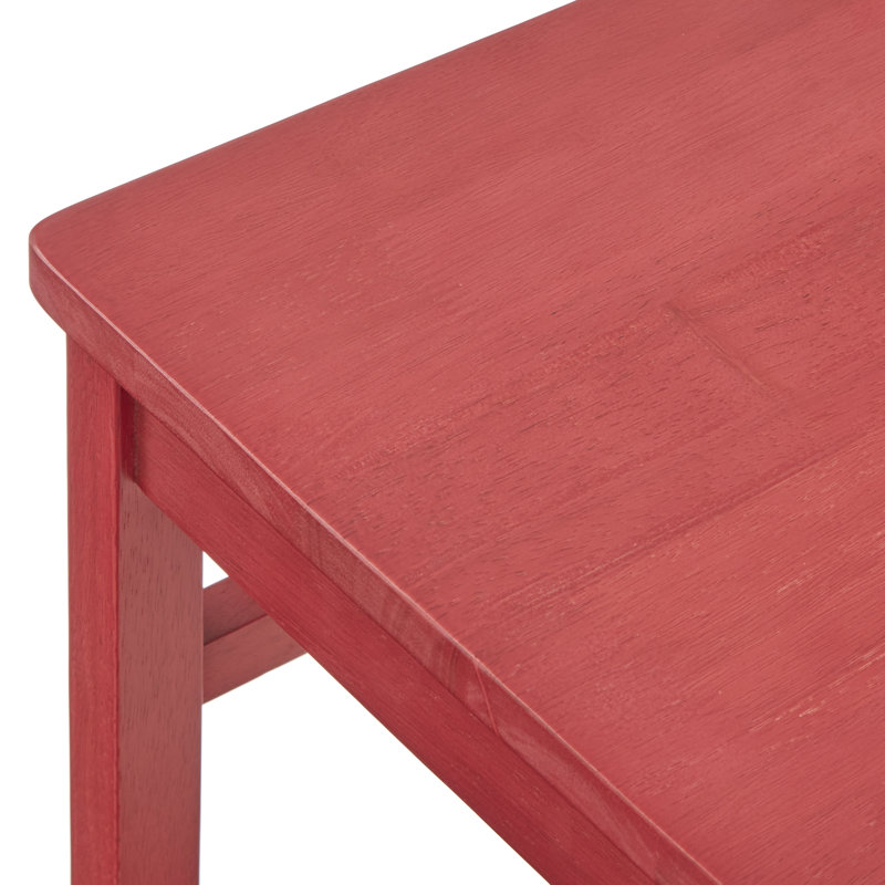 Ensemble de salle à manger en bois d'hévéa massif 5 pièces Littell, Blanc, Rouge