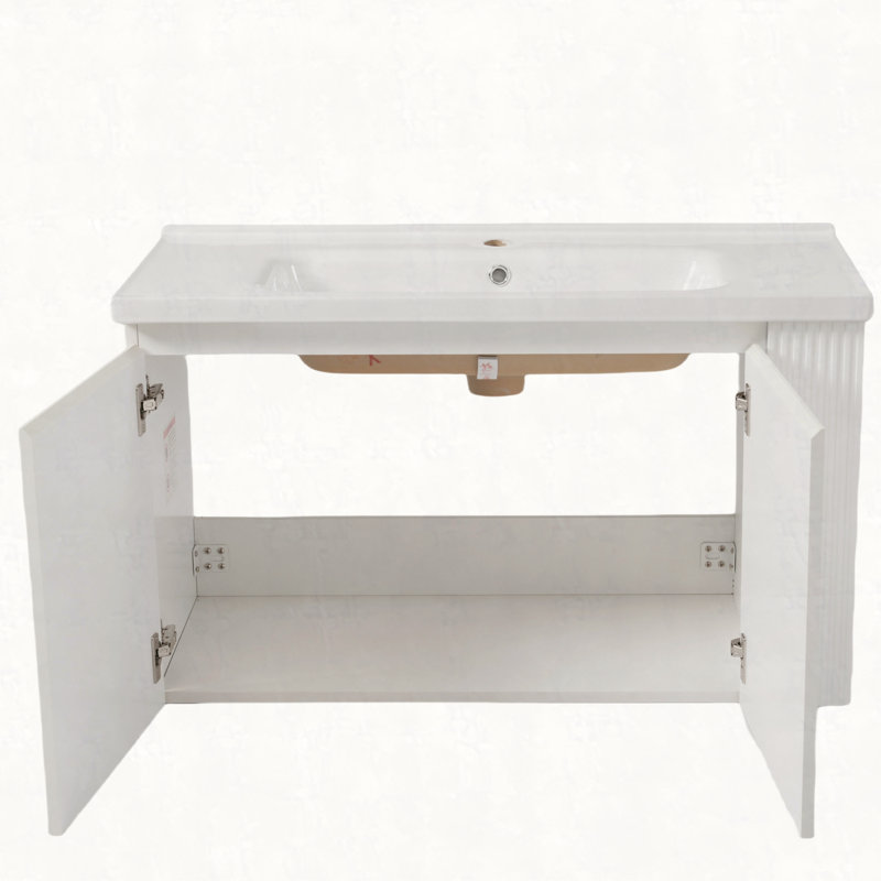 Meuble-lavabo moderne de 36 pouces avec tablettes ouvertes