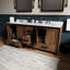 Meuble-lavabo double rustique de 81 po L, 21,61 po, comptoir en quartz blanc, robinet, 30 miroirs, finition égratignure pour la salle de bain, largeur, profondeur,