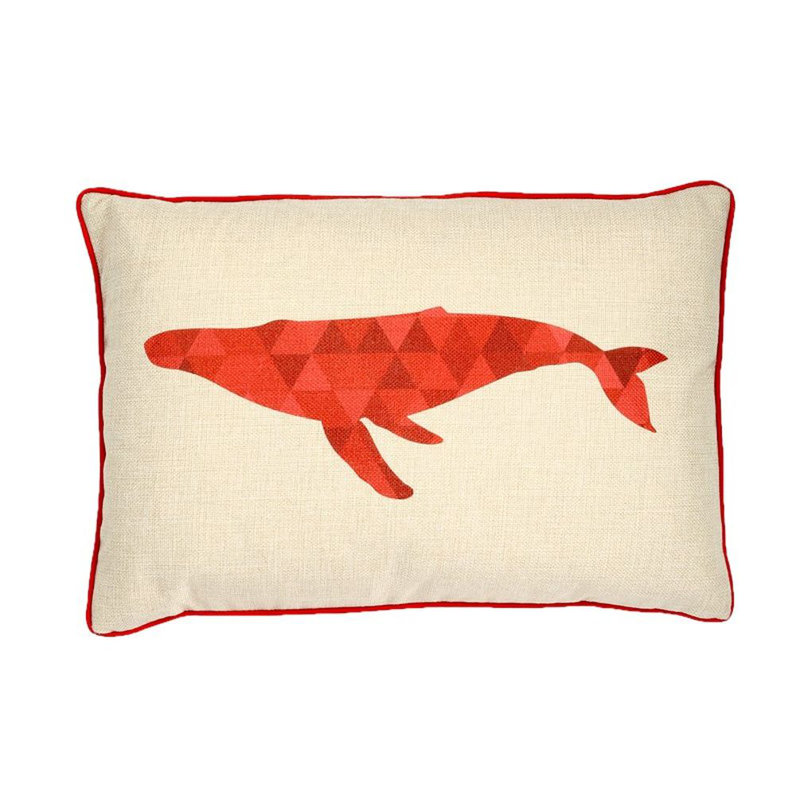Summerside Throw Pillow Cover and Insert, Red, Polyester/Polyfill, 12" x 18" x 5.5