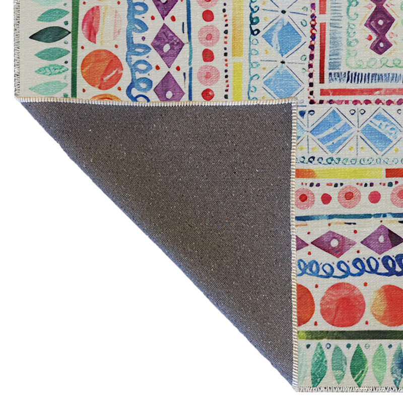 Light-Toned Multi-Colored Mixed Shape Patterned Modern Decorative Rug, Rectangle 5'1" x 7'6"