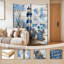 Cloison pliante 4 panneaux paravent Royal Sea Seahells Starfish Coastal-134503225-134503223