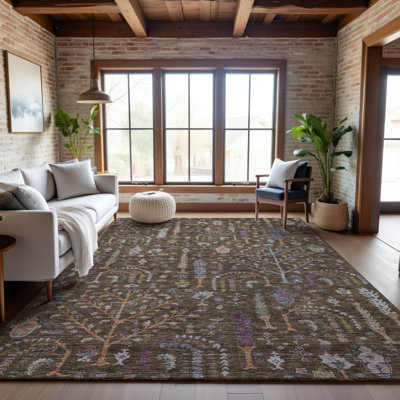 Premium Machine Washable Gurubaksh AMF1152 Floral Rug