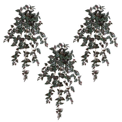 41 po Ensemble de 3 plantes suspendues juives artificielles résistantes aux rayons UV (intérieur / extérieur)