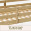 Lit mezzanine simple pour enfant - convertible en lit superposé, cadre de lit moderne en bois massif avec éclairage à DEL, chêne.-121067040