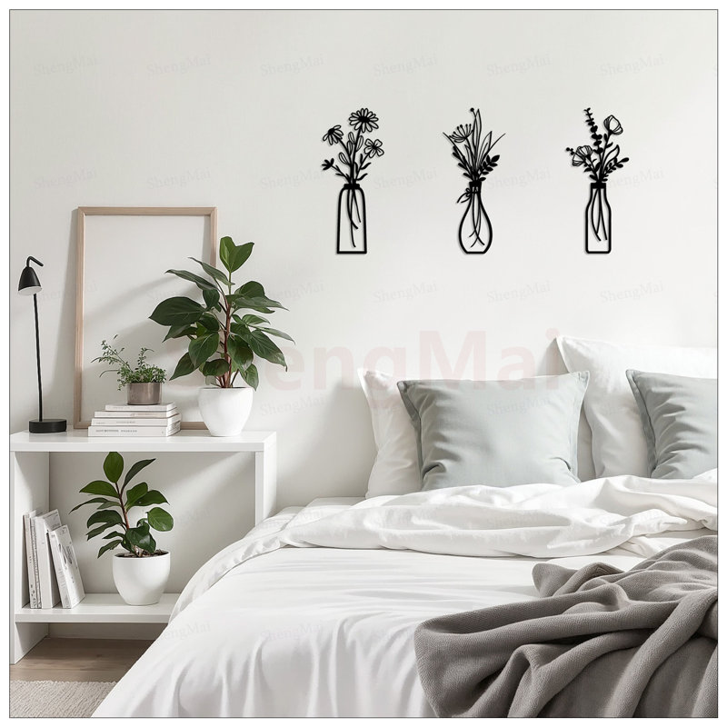 Ensemble de 3 décorations murales rustiques en fer rustique, durable et polyvalent pour toute maison ou espace événementiel