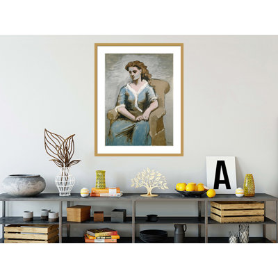 «Femme assise dans un fauteuil» par Pablo Picasso, impression giclée sur cadre