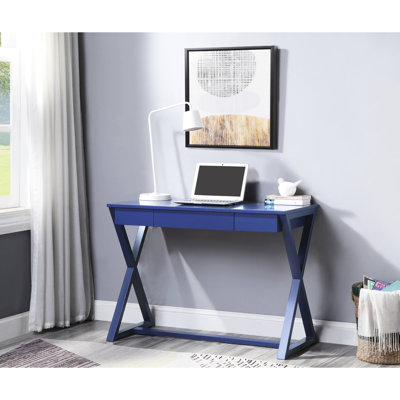 Rectangular Writing Desk In Blue With Stylish And Storage 1 Console Twilight