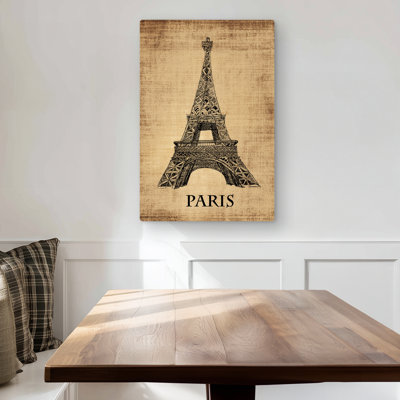 Eiffel Tower Illustration - Metal Print for Home Decor | Places Office