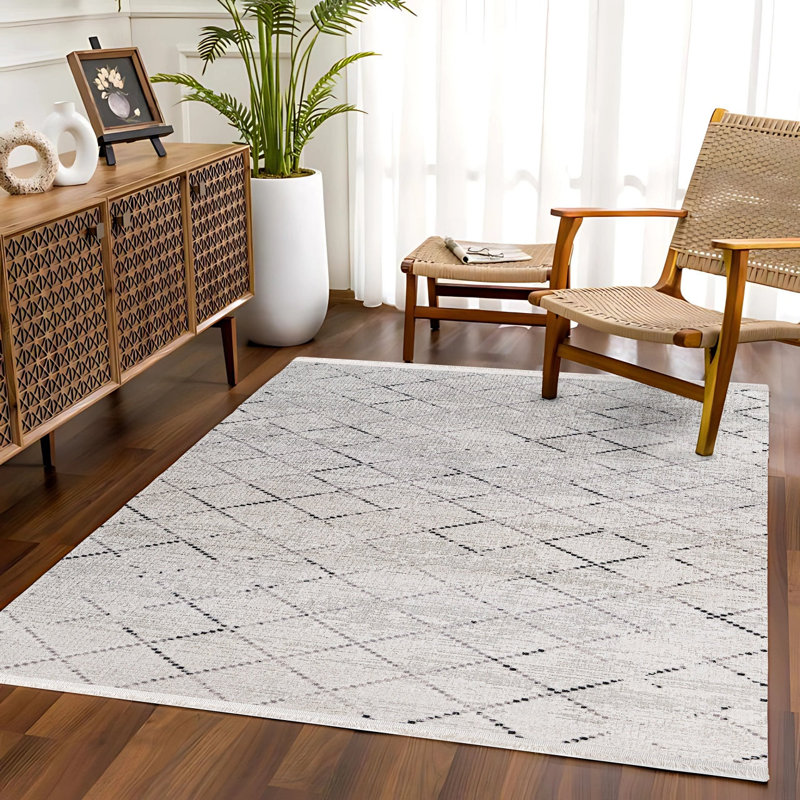 Tapis gris lavable à la machine antidérapant à imprimé numérique gris