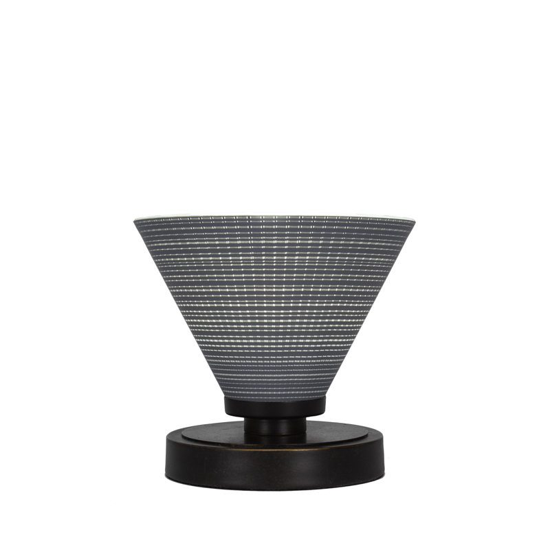 Lampe d'appoint Aneka montrée avec verre matriciel de 7 po, Gris, Granit foncé