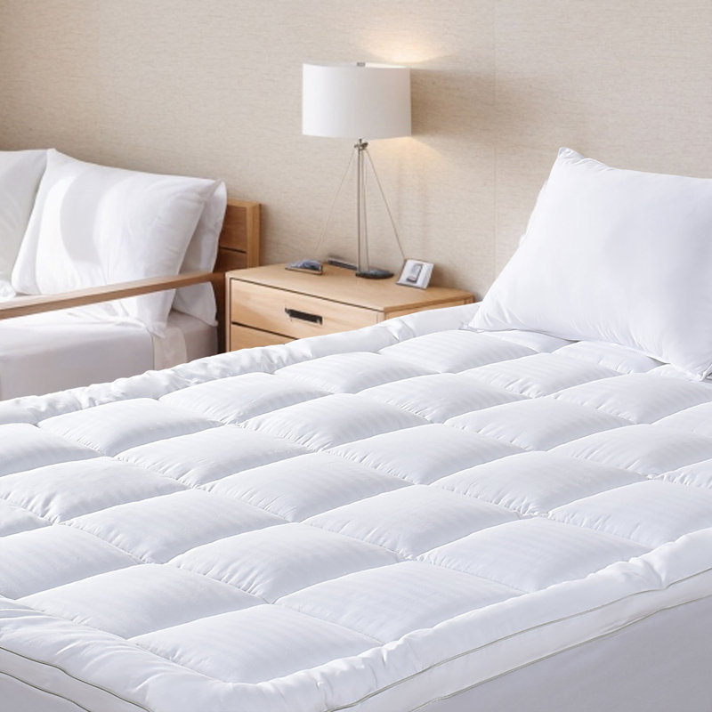 Tonsey Cotton Quilted Mattress Pad Fitted Mattress Topper with Deep Pocket, Queen