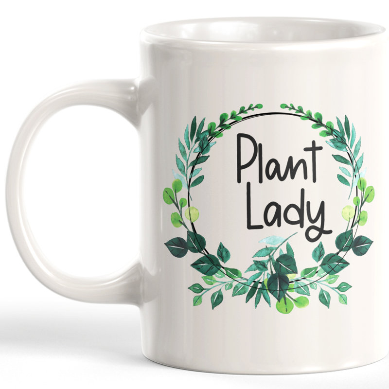 Tasse à café, 11 oz, Céramique, Dame des plantes