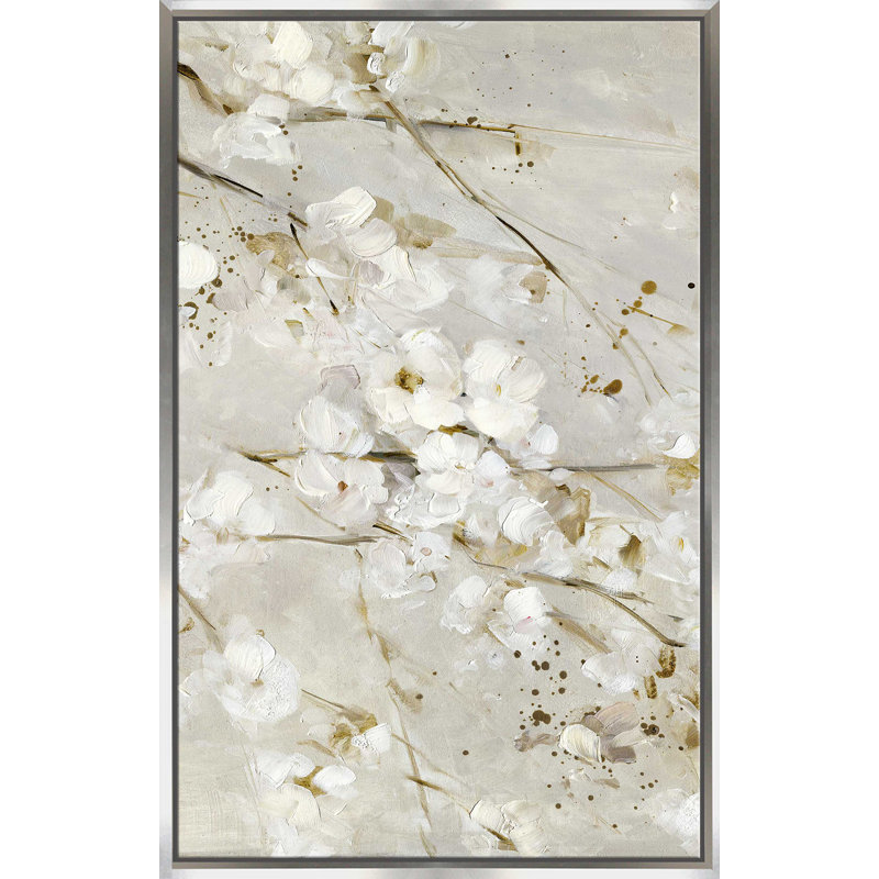 «Soft Spring Blossoms», peinture sur toile à cadre flottant, H 63,5 po x l 39,5 po