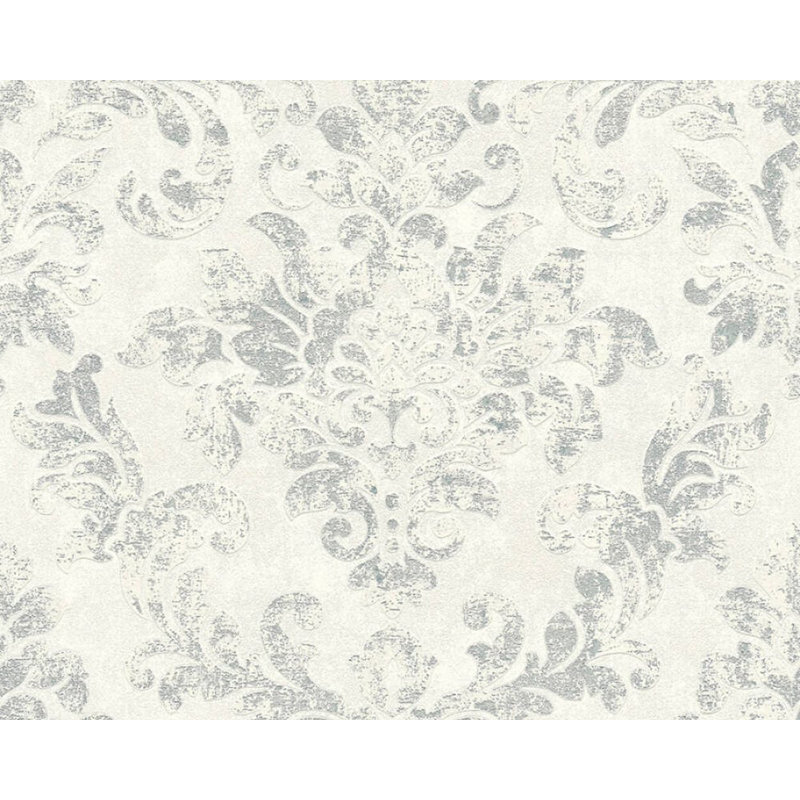 Rouleau de papier peint L 33 pi x l 21 po, Blanc / gris / argent