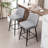 Grety Counter Height Swivel Bar Stools Set of 2, 360° Swivel Upholstered Barstools with Back and Metal Legs