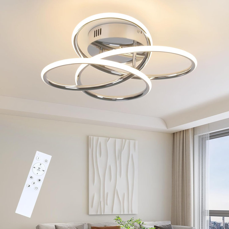 LED Semi Flush Mount, Chrome