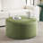 Olive Velvet Round - 16.86 Inches Tall, 31.35 Wide, Act As Side Table Or Footrest, Modern And Sophisticated Decor In Height, Width, Use Footrest Table, Elegant Contemporary Design-1977019299