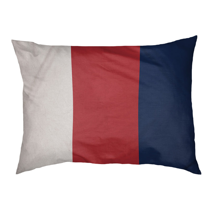 Coussin Detroit, White/Red/Navy Blue, Large ( 40" W x 30" D x 14" H)