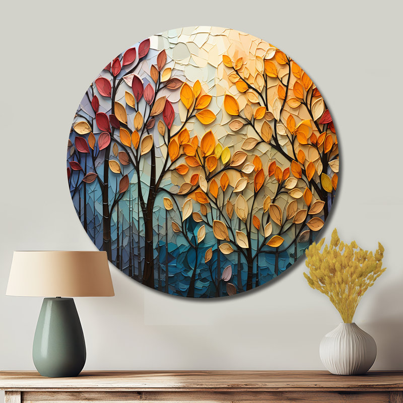 Datto - Art floral rond en métal, H 16 po x l 16 po
