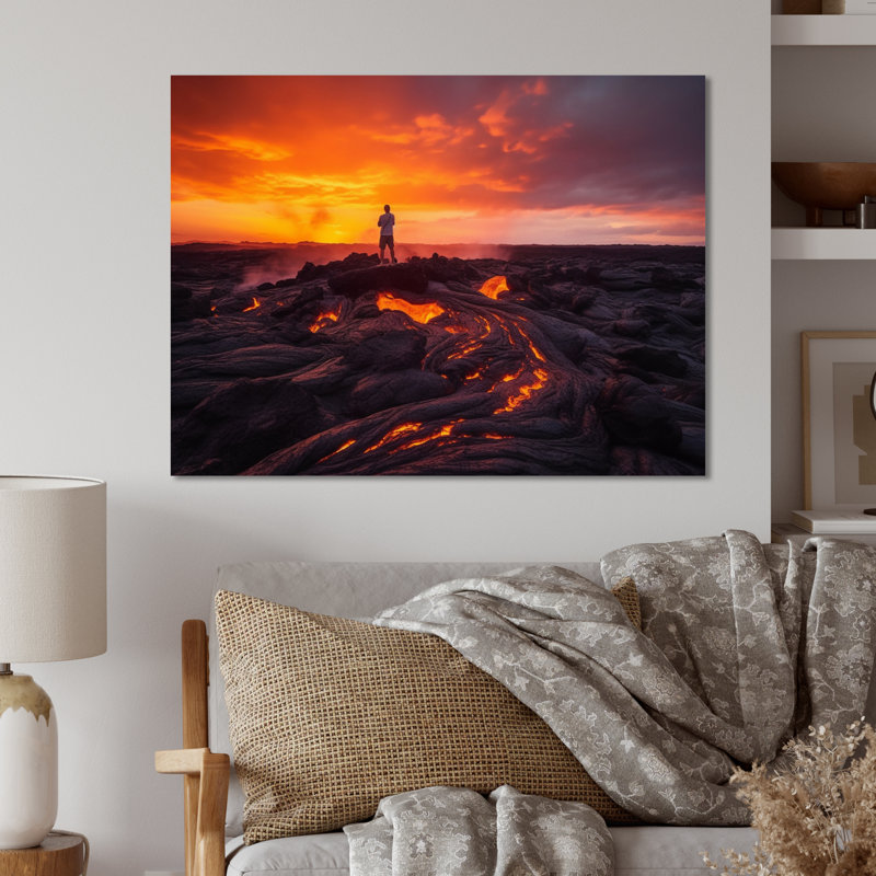 Paysage de volcan hawaïen II - impression sans cadre sur métal, H 12 po x l 20 po x P 1 po