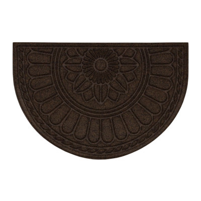 Amoura Geometric Tiled Medallion Recycled Rubber All Weather Non-Slip Outdoor Slice Door Mat