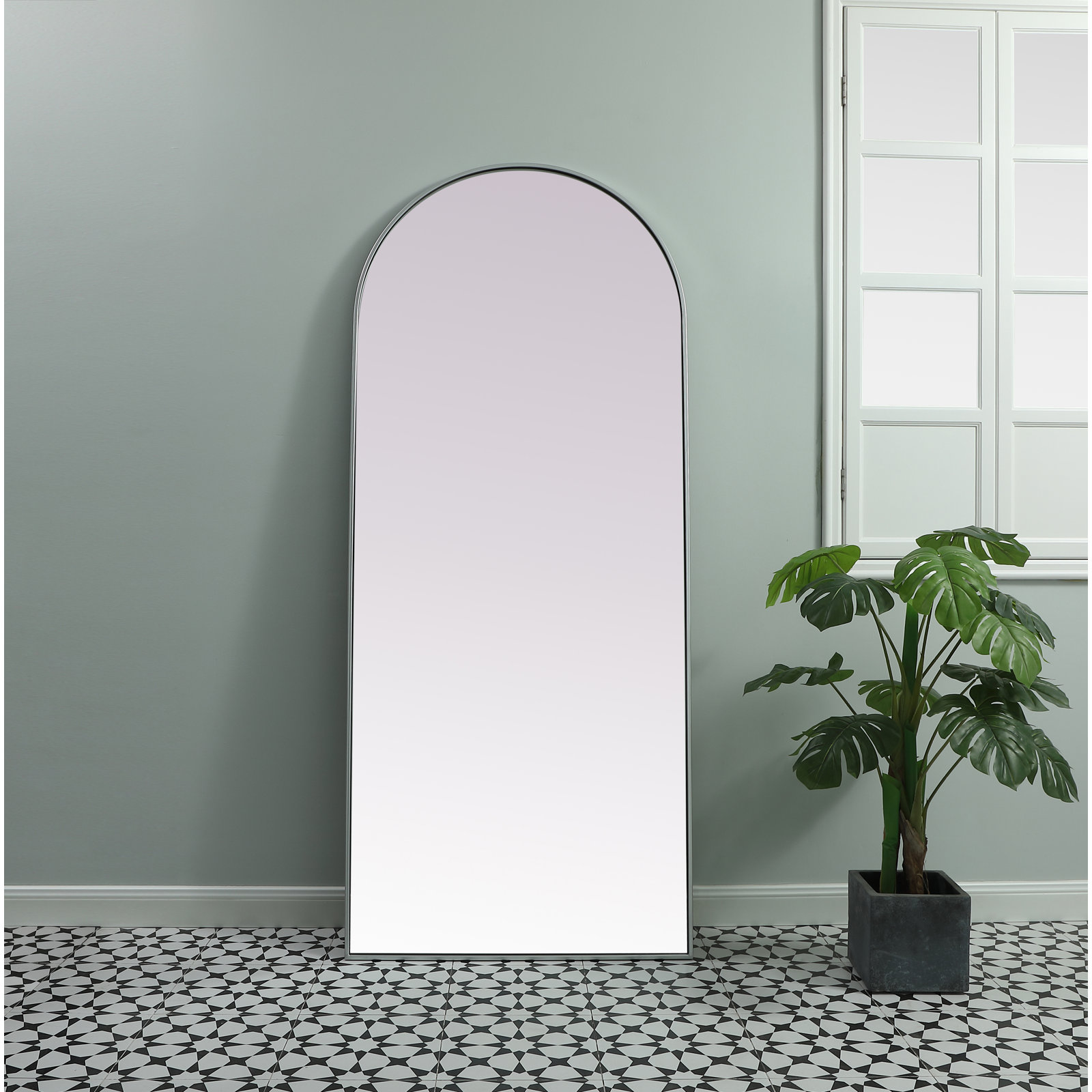 Sabine 36" Accent Mirror, Silver, 76" x 32"