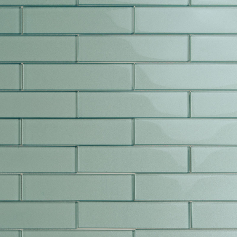 2X8 Subway Glass Mosaic Tile, Marine
