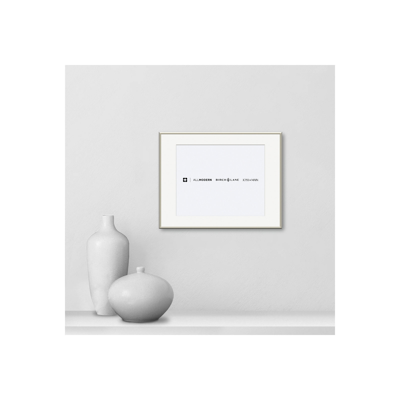 Feronia Metal Picture Frame with Mat, Silver, 10" x 8"