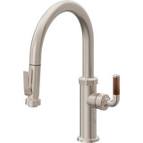 Pull-Down Kitchen Faucet With Squeeze Sprayer - Low Arc Spout
