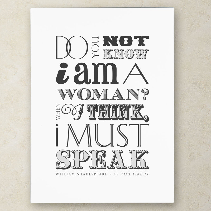 Inspirational Typography Canvas Art in Black and White