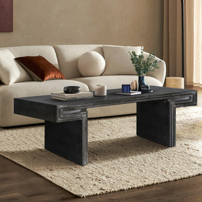 Table basse, conception rectangulaire en bois récupéré de qualité supérieure